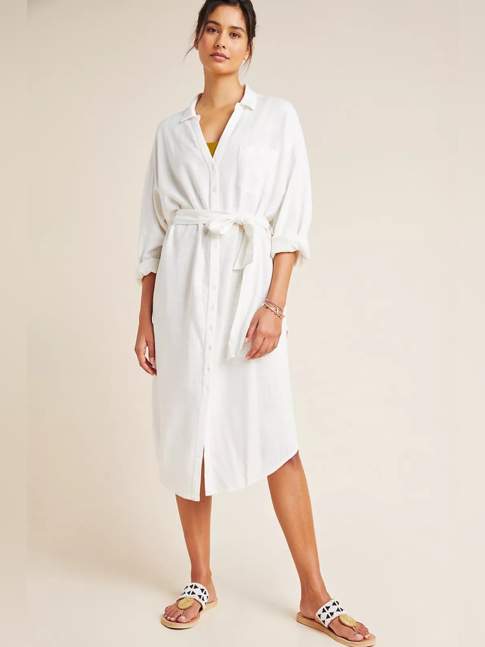 L Space Barcelona Tie-Front Shirtdress Size XS Small